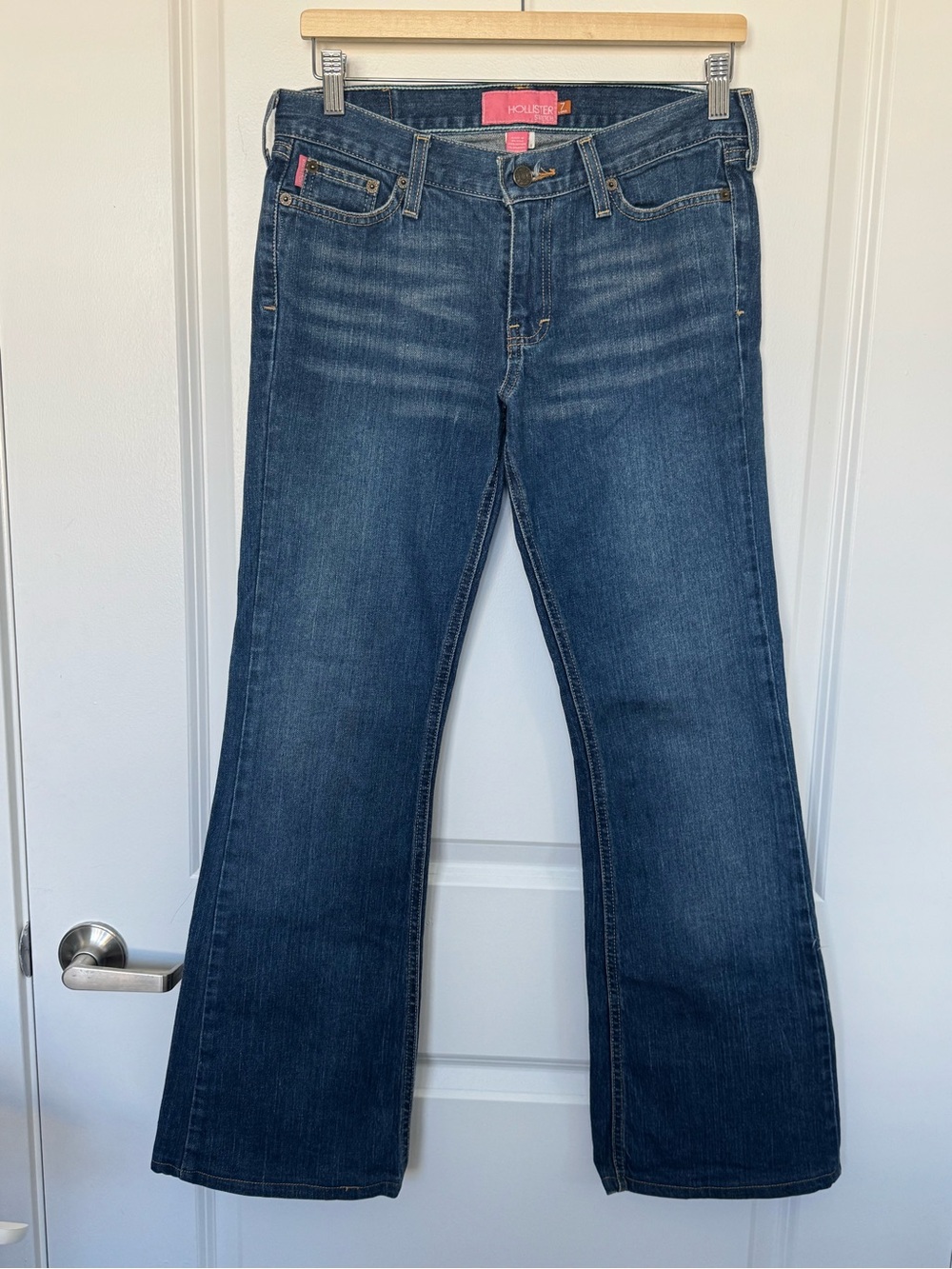 Vintage Hollister Women's Dark Blue Flare / Boot Cut Denim Jeans